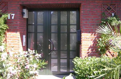Haustür mit Ornamentglas dunkelgrau